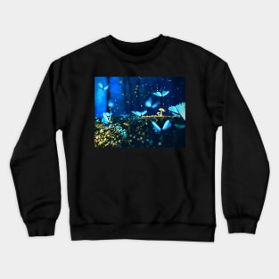 Blue Butterfly Garden Crewneck Sweatshirt